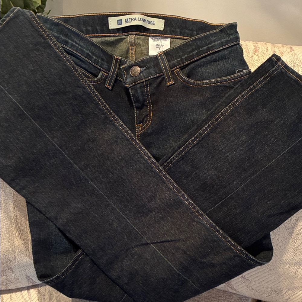 Ultra Low Rise Womens GAP Jeans - Dark Blue